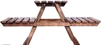 Wooden Multipurpose Folding  Pots & Planters Stand  With 3 Rack - Free Size, Wooden,  Folding, Pack of1